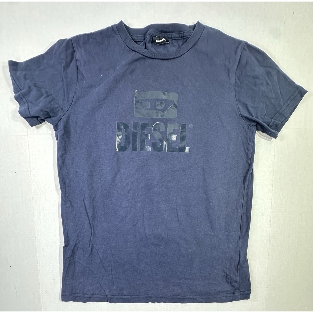Diesel T-Diego Tone On Tone RPATI Logo T-Shirt Navy Blue Size Large Italy Style